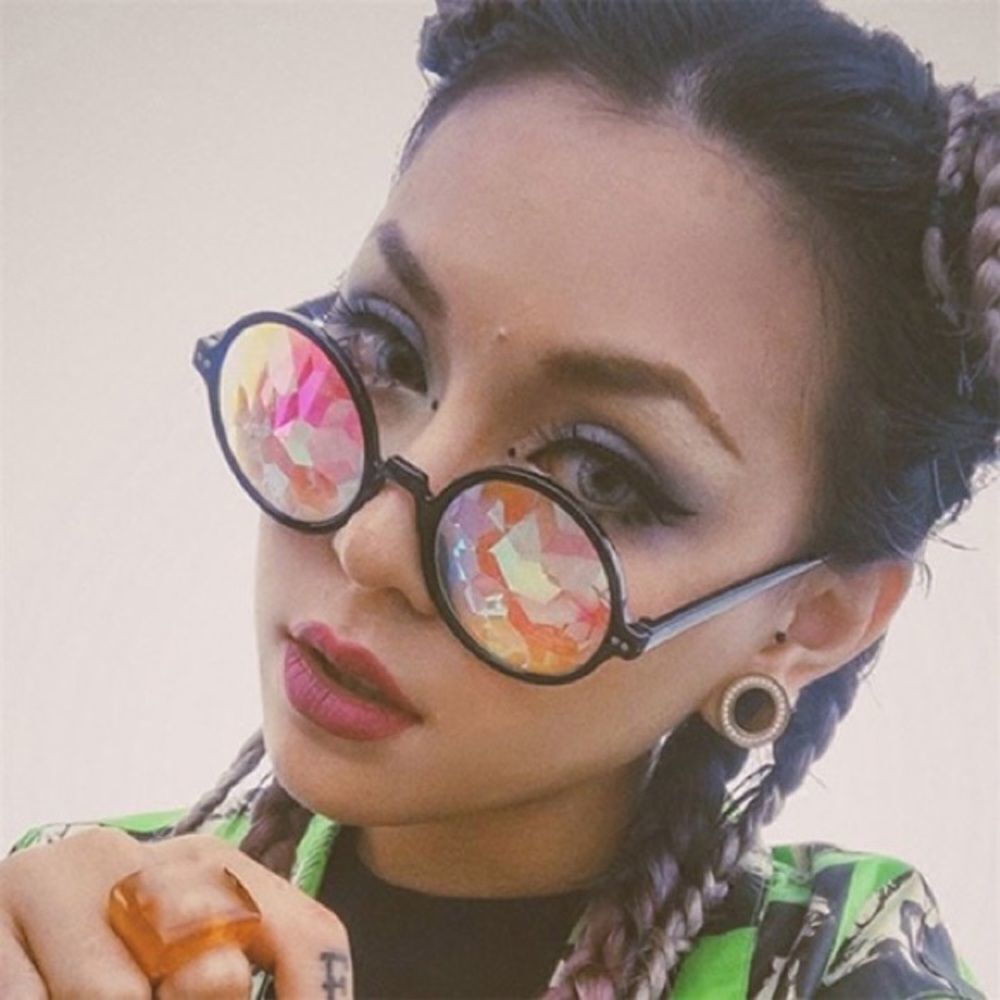𝅺BLACK kaleidoscope glasses